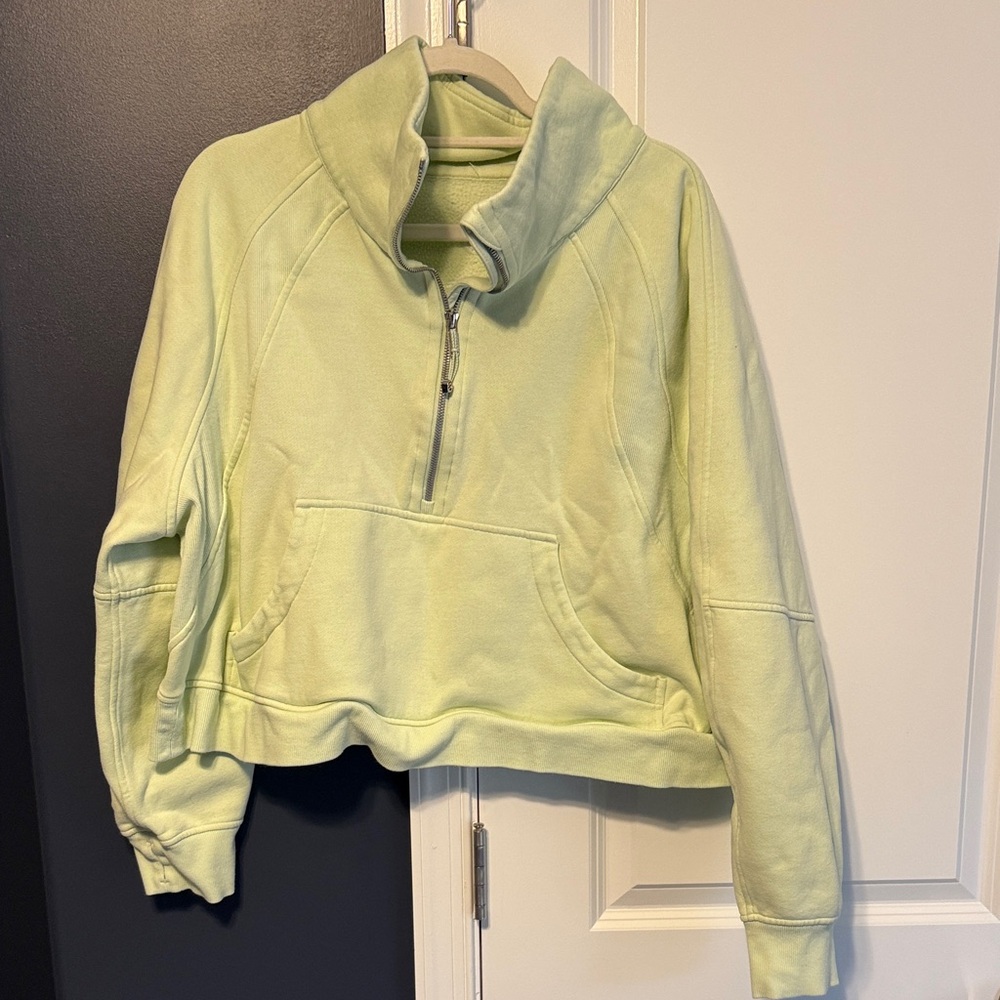 Women's Light Green (Dewy) Half-Zip Scuba
